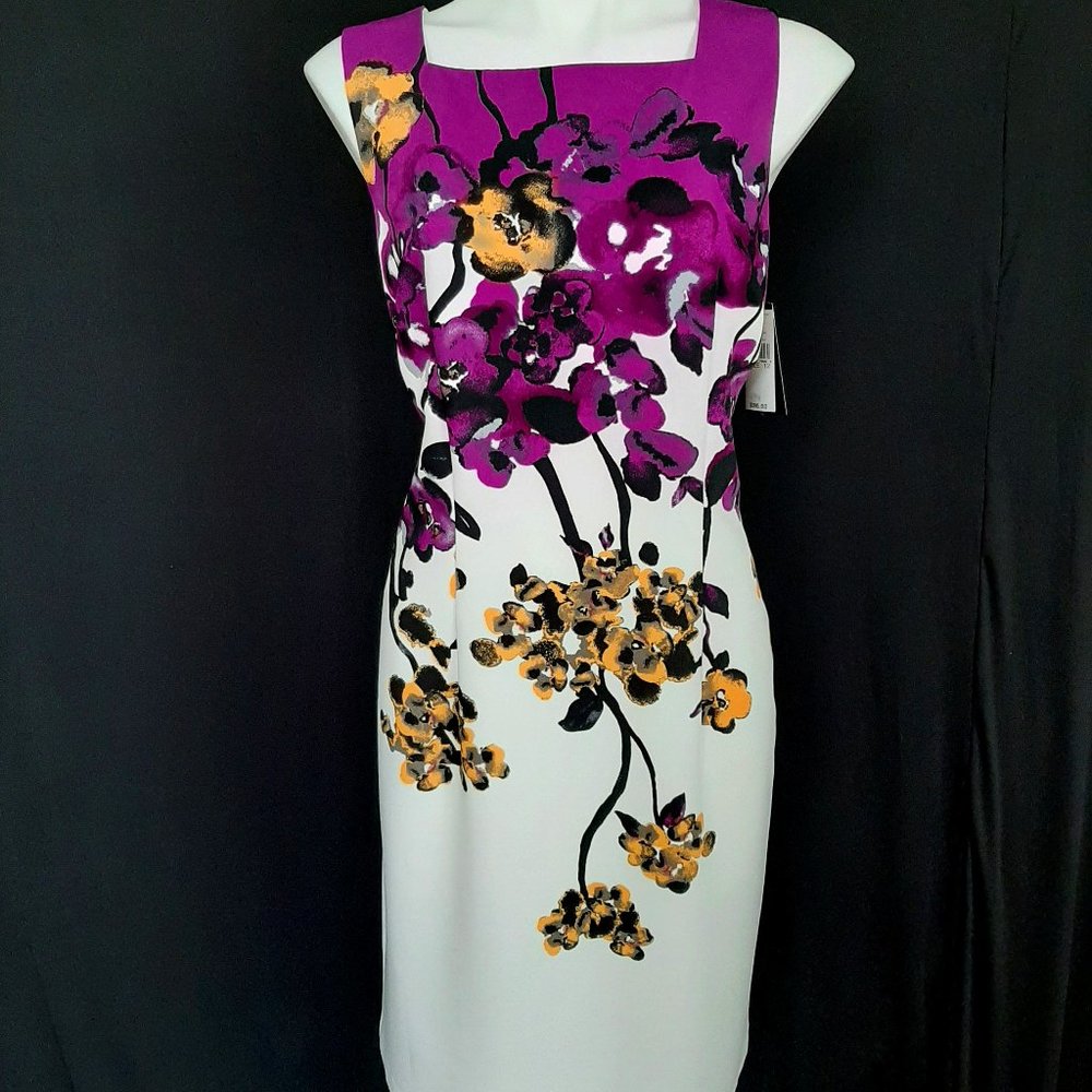 New AGB Sleeveless Knee Length Unique Floral Design